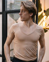 Anti Schweiß Shirt color__hautfarbe+neck__tiefes v-kragen